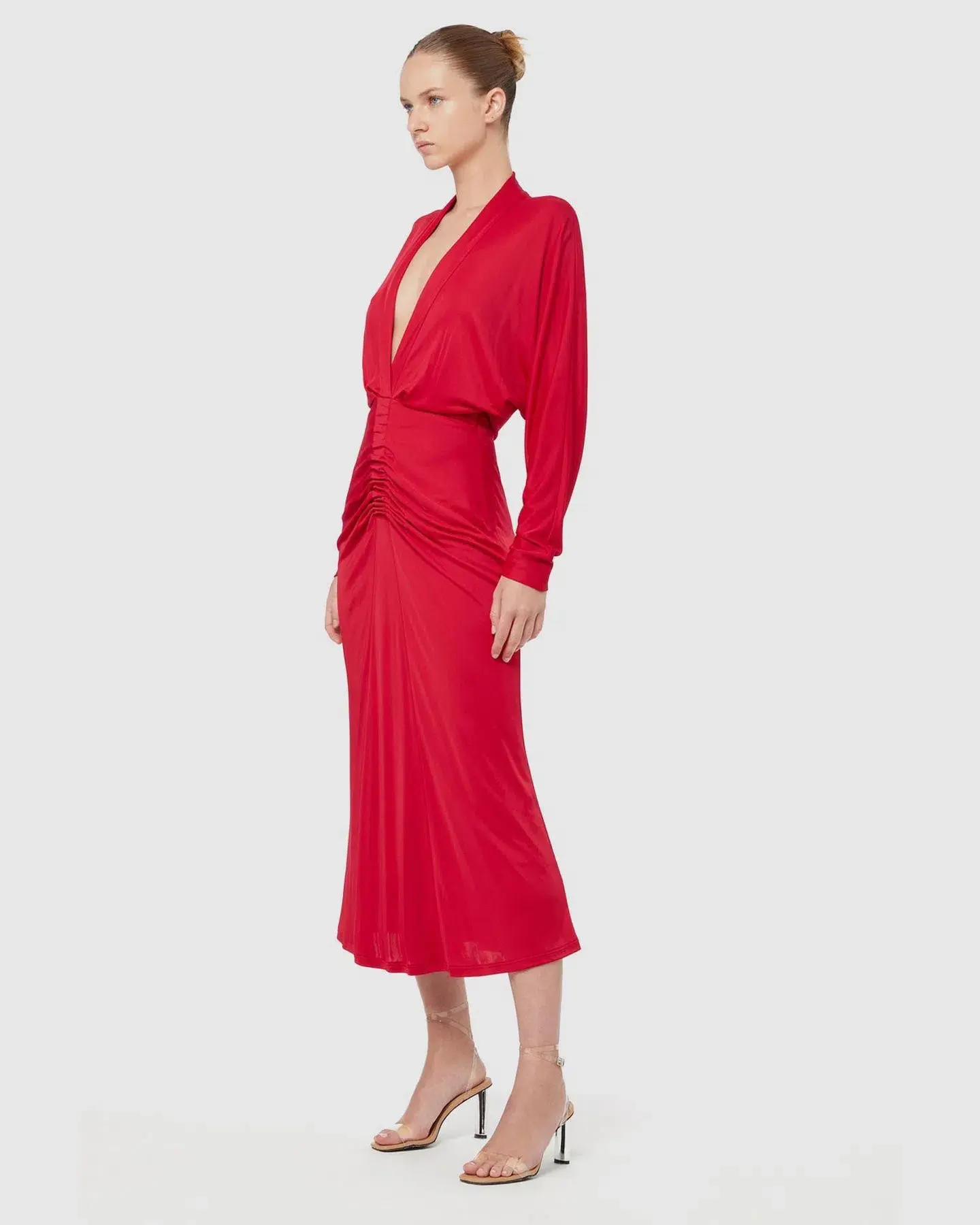 Manning Cartell Haute Pursuit Long Sleeve Midi Dress Red Size 14 - Image 4