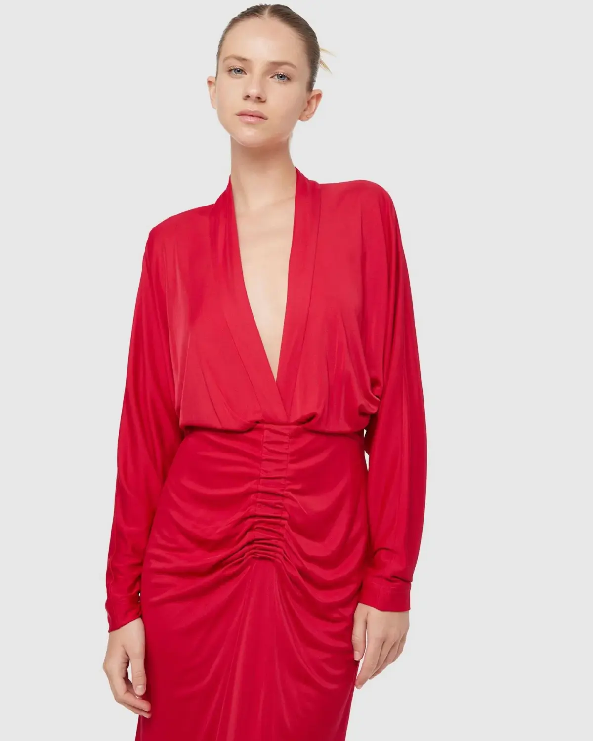 Manning Cartell Haute Pursuit Long Sleeve Midi Dress Red Size 14 - Image 2