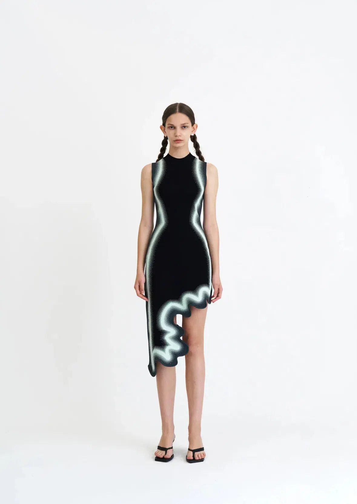 PH5 Brooklyn Wavy Asymmetric Dress Black Size S / AU 8 - Image 1