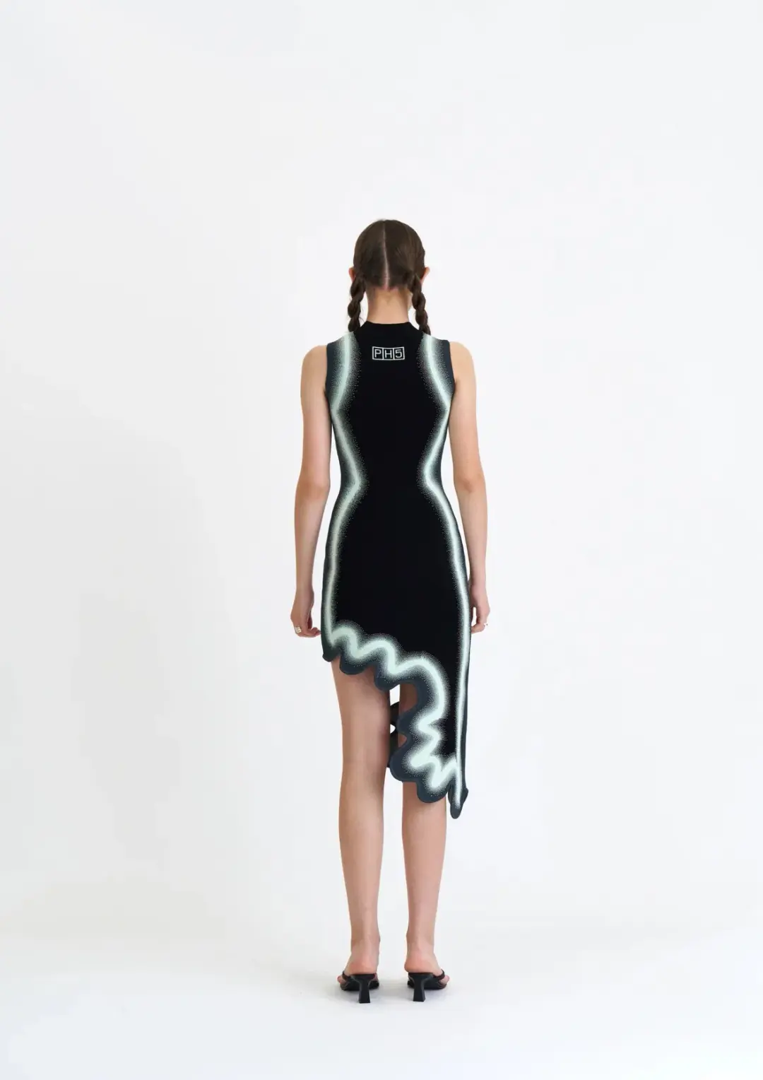 PH5 Brooklyn Wavy Asymmetric Dress Black Size S / AU 8 for rent on The Volte - main image