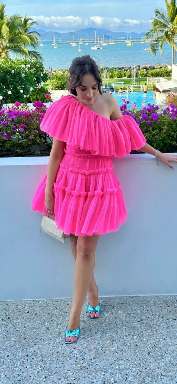 Sheike Carnival Mini Dress Pink Size AU 10 - Image 3