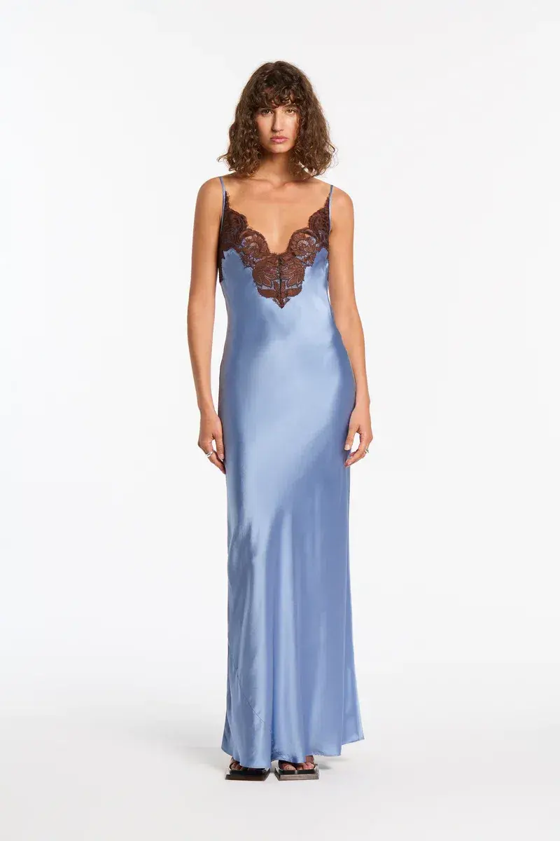 Sir The Label Danseurs Lace Slip Dress Bleue Size 4 / AU 14 - Image 1