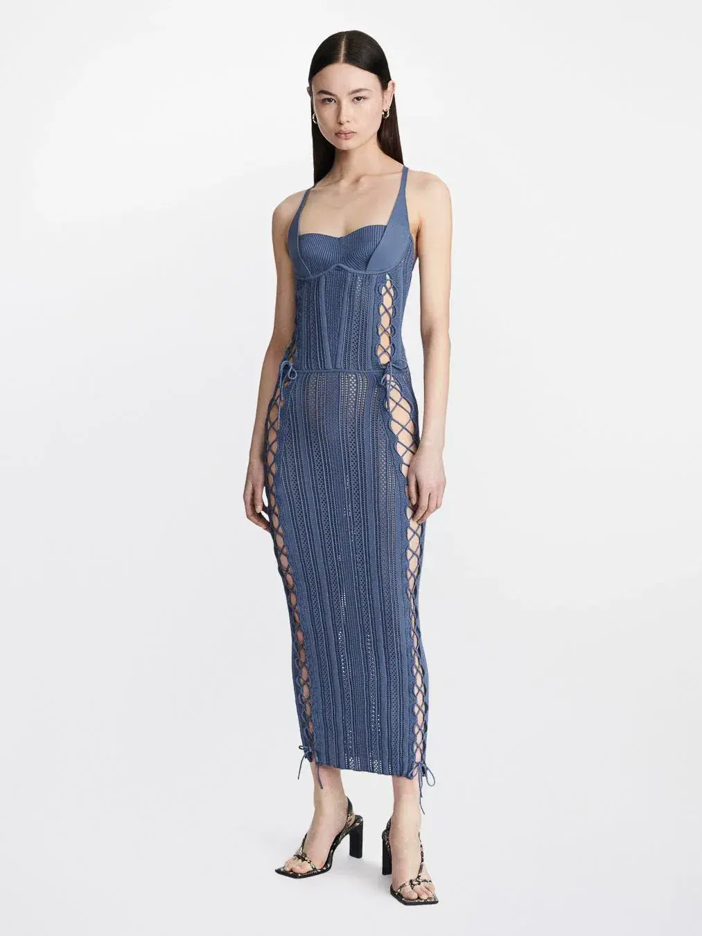 Dion Lee Laced Openwork Dress Blue Size AU 10 - Image 1