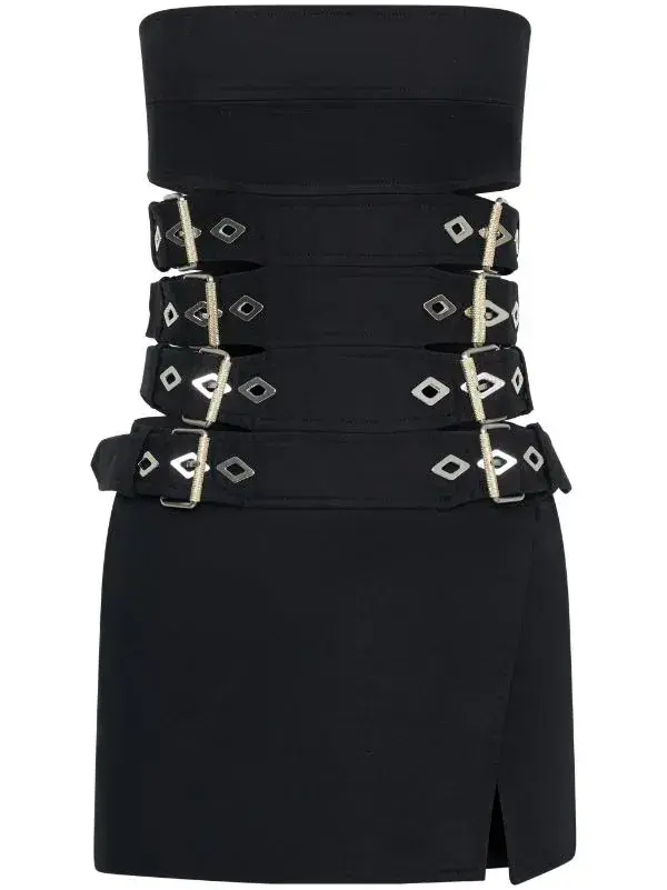 Dion Lee Belt Cinched Mini Dress Black Size AU 10 - Image 4