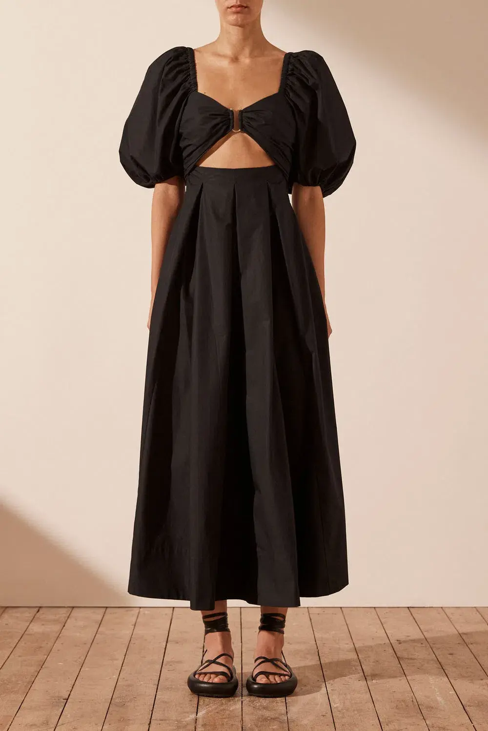 Shona Joy Mareva Midi Dress Black Size AU 12 for rent on The Volte - main image