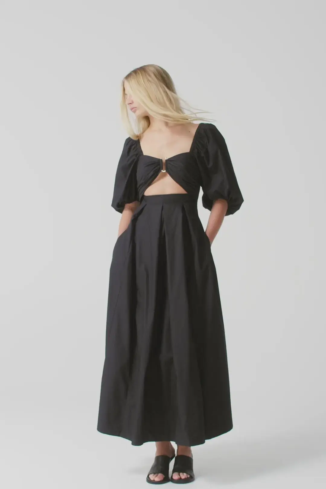Shona Joy Mareva Midi Dress Black Size AU 12 for rent on The Volte - main image