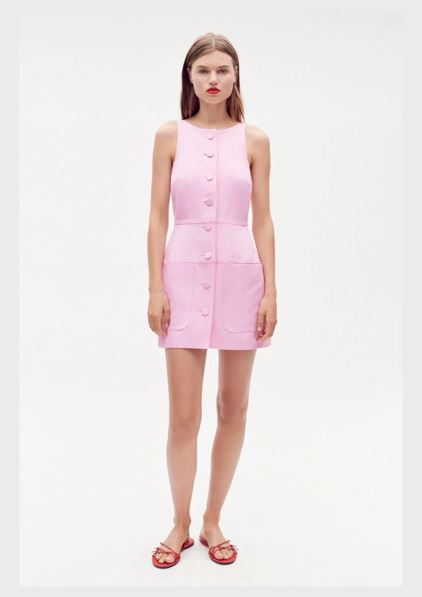 Oroton Detailed Shift Dress Rose Pink Size AU 8 - Image 1