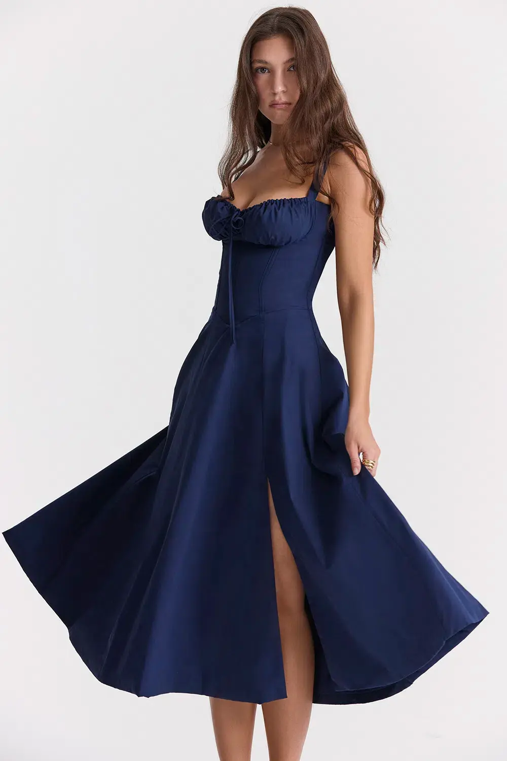 House Of CB Carmen Midi Navy Size M / AU 10 - Image 4