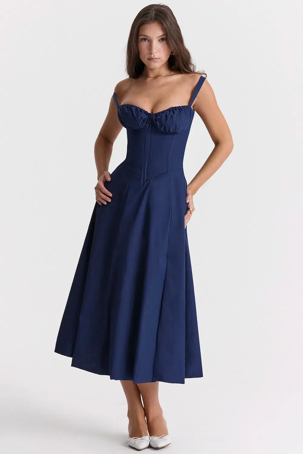 House Of CB Carmen Midi Navy Size M / AU 10 - Image 2