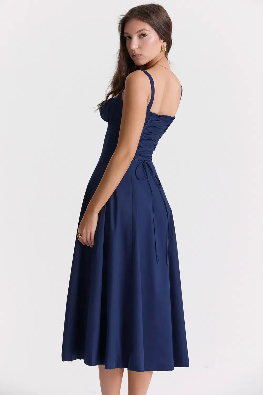 House Of CB Carmen Midi Navy Size M / AU 10 - Image 5