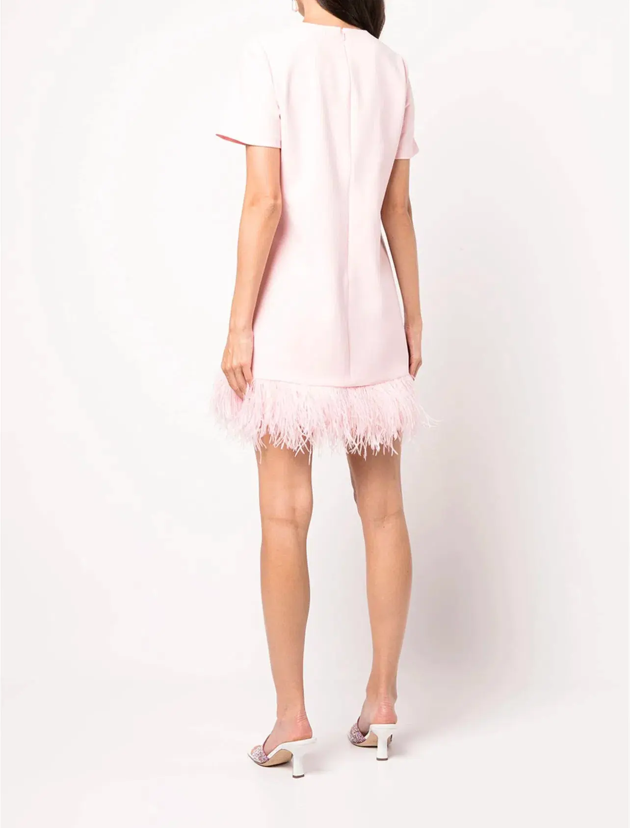 Likely Marullo Feather-Trim Dress Rose Pink Size AU 8 - Image 3
