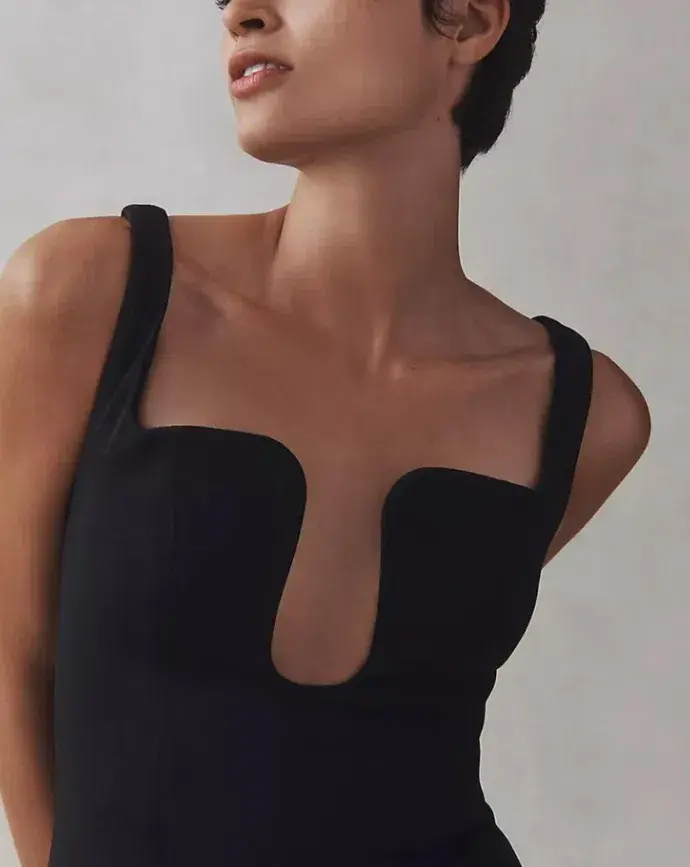 MISHA Franka Wave Neckline Maxi Black Size 8/S - Image 2