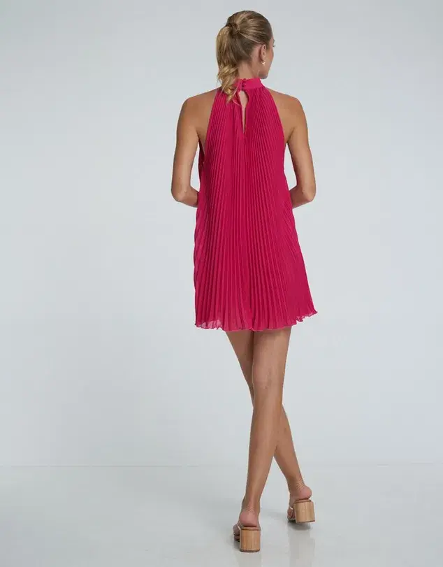 L'idee Amour Mini Dress Fuchsia Crepe Size AU 10 - Image 3