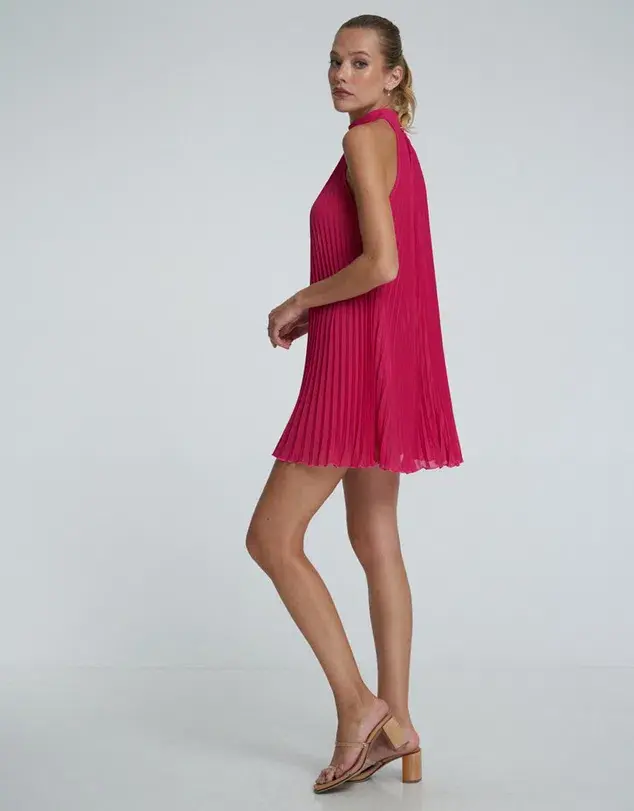 L'idee Amour Mini Dress Fuchsia Crepe Size AU 10 - Image 2