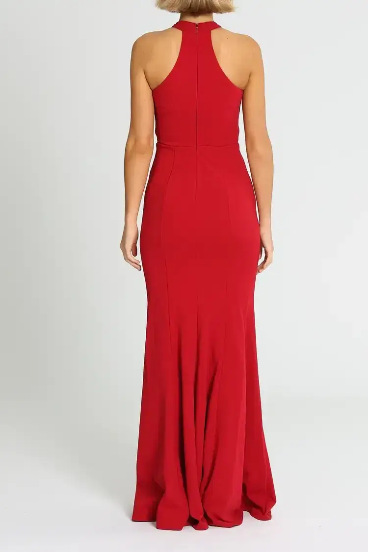 L'amour High Neck Scuba Crepe in Cherry Size AU 12 - Image 3