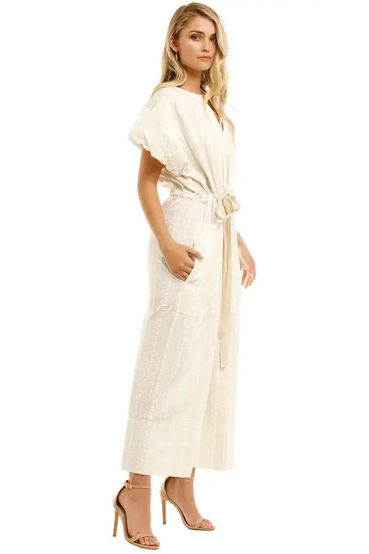 Lee Mathews Elka Puff Dress in Beige Size AU 10 - Image 2