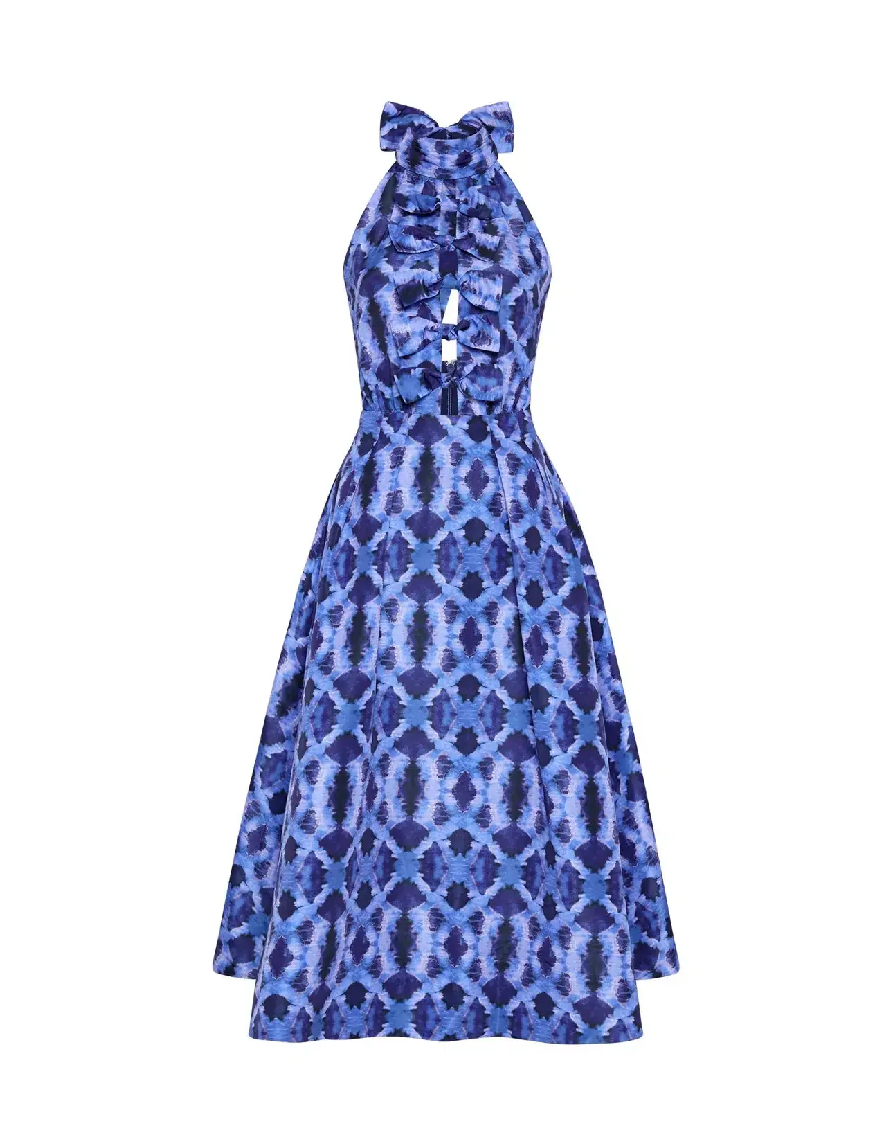 Rebecca Vallance Shiloh Halter Midi Dress Blue Size AU 12  - Image 5