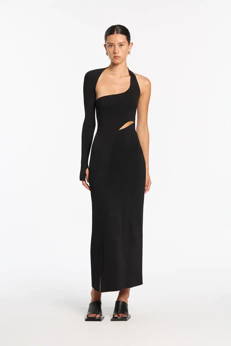 Sir The Label Manifesto Sleeve Midi Dress Black Size 0 / AU 6 - Image 1