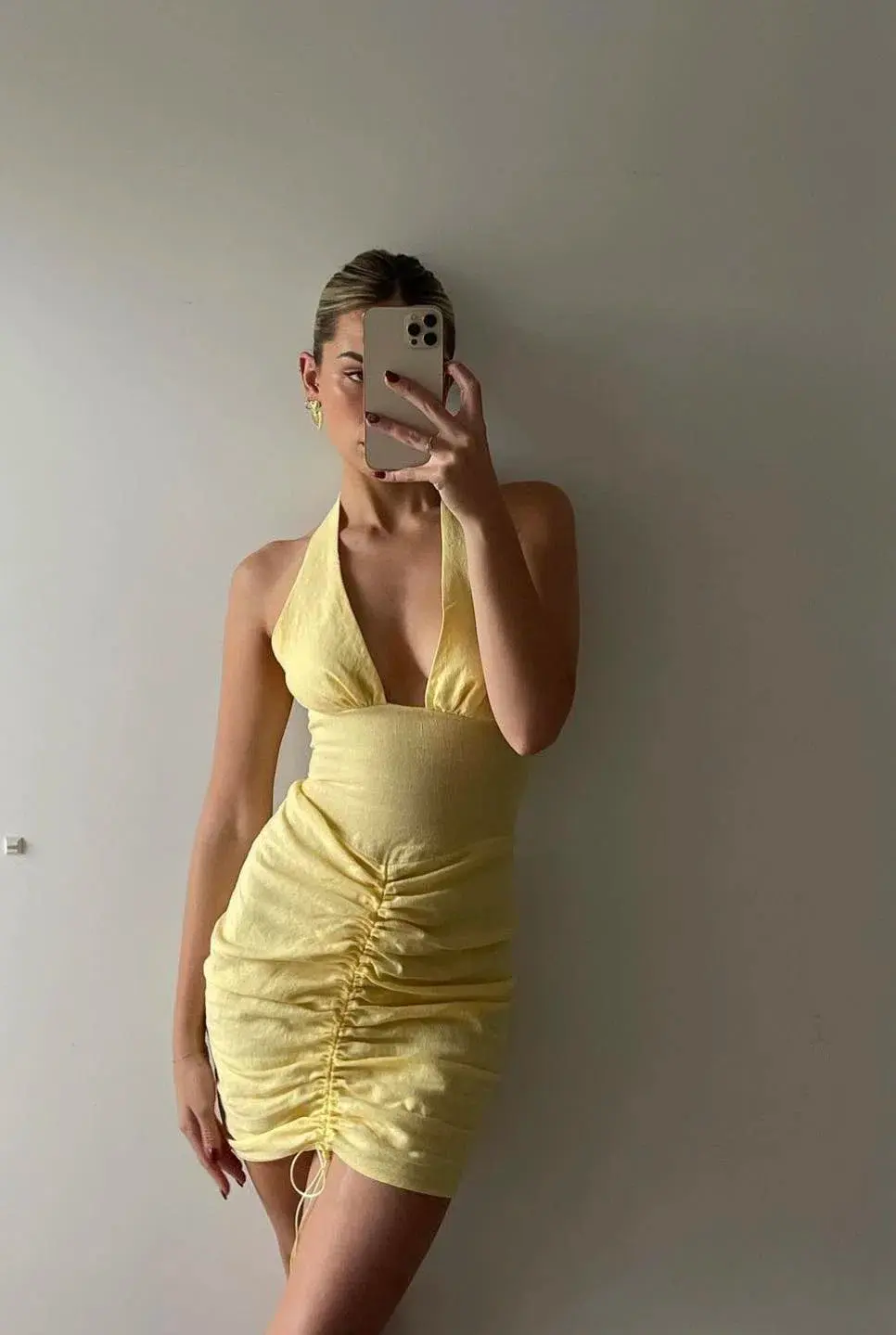 Natalie Rolt Magda Mini Dress Yellow Size 1 / AU 8 - Image 3