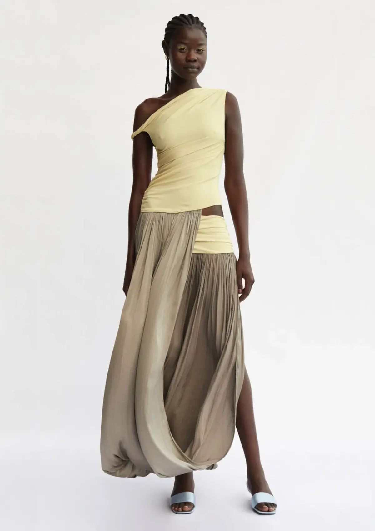 Bec & Bridge Serene Boatneck Maxi Dress Citrus/ Taupe Size AU 10 - Image 1