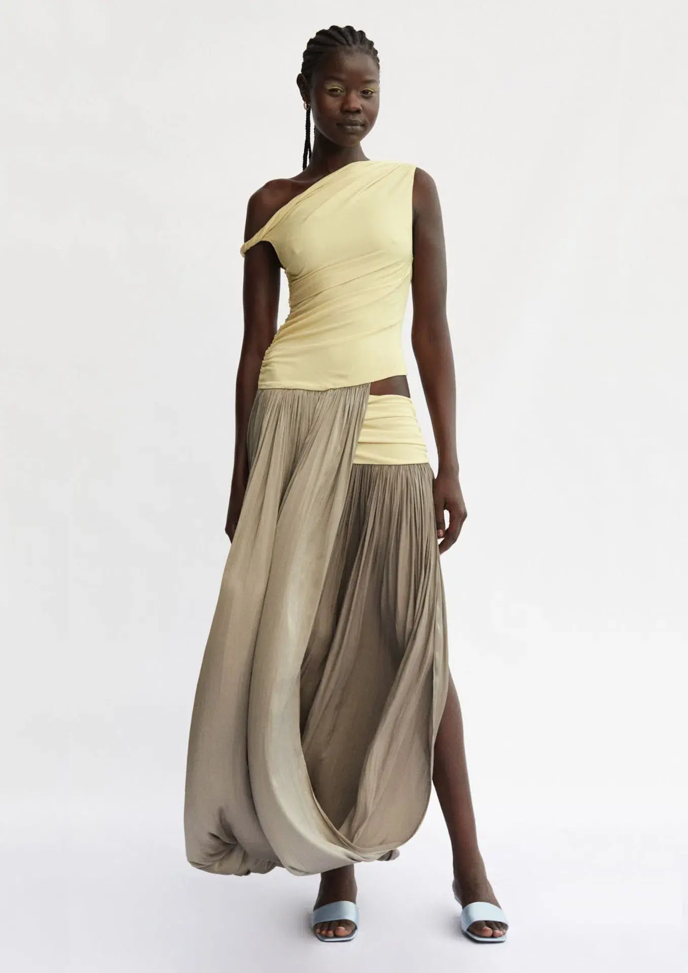 Bec & Bridge Serene Boatneck Maxi Dress Citrus/ Taupe Size AU 10 - Image 1