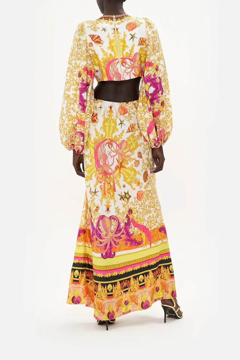 Camilla Squid Squad - U-Ring Cut Out Dress Yellow Multi Size S / AU 10 - Image 3