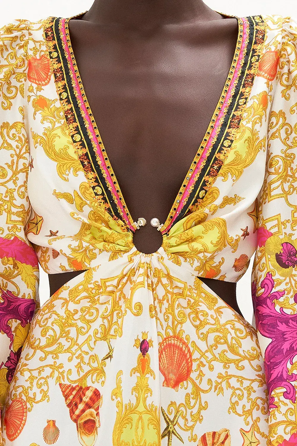 Camilla Squid Squad - U-Ring Cut Out Dress Yellow Multi Size S / AU 10 - Image 5