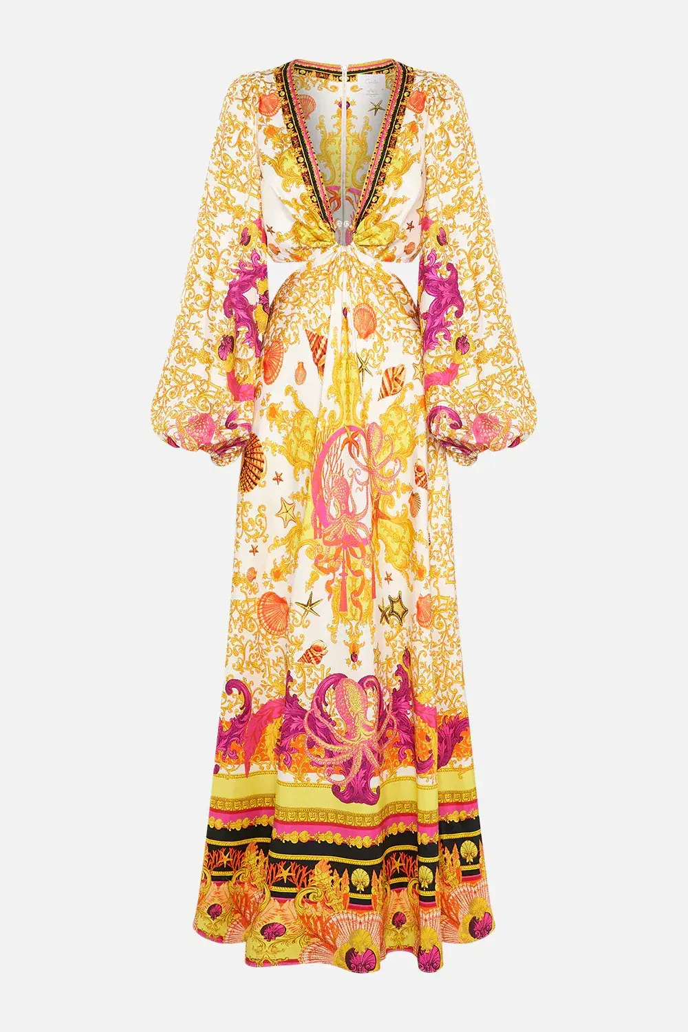 Camilla Squid Squad - U-Ring Cut Out Dress Yellow Multi Size S / AU 10 - Image 6