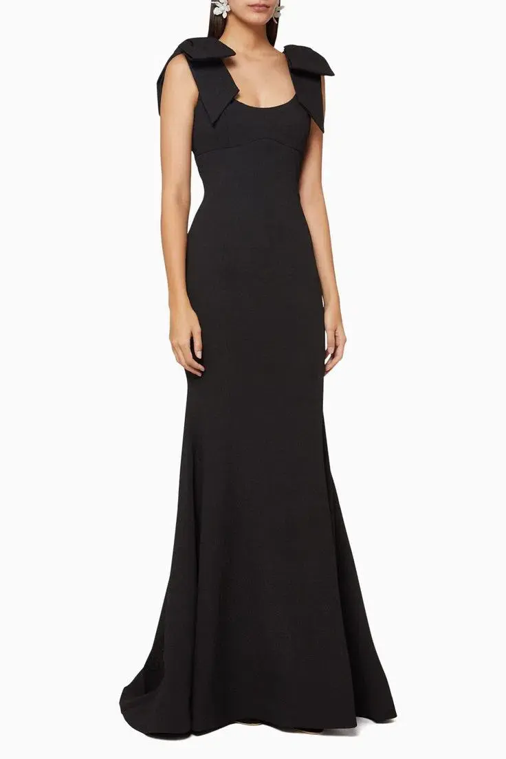 Rebecca Vallance Martini Bow Gown Black Size 10  - Image 1