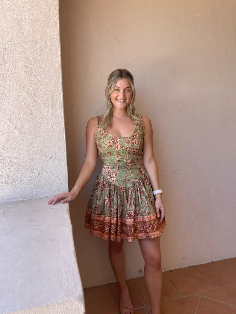 Zimmermann The Junie Panelled Mini Dress in Sage/Brown Floral Size 1/AU 10 - Image 1