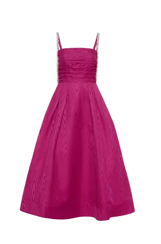 Rebecca Vallance Cynthia Midi Dress Magenta Size 12 - Image 4