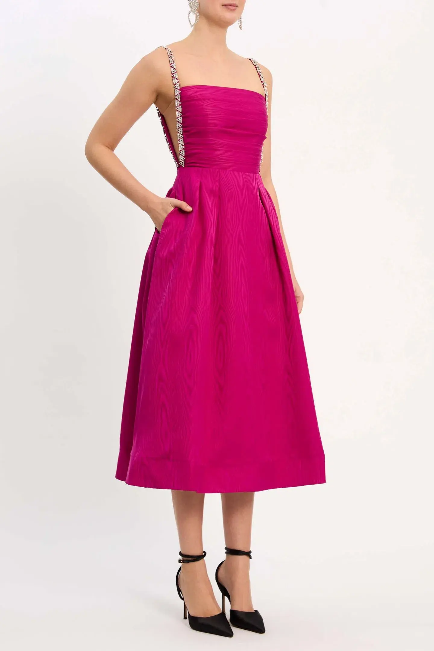Rebecca Vallance Cynthia Midi Dress Magenta Size 12 - Image 2