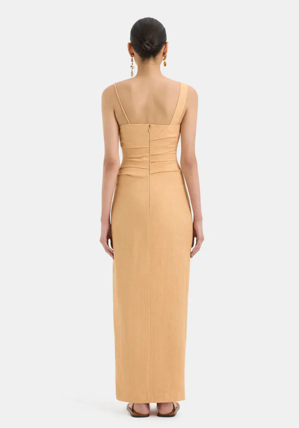 Sir The Label Antonia Beaded Midi Dress Light Tan Size 3 / AU 12 - Image 4