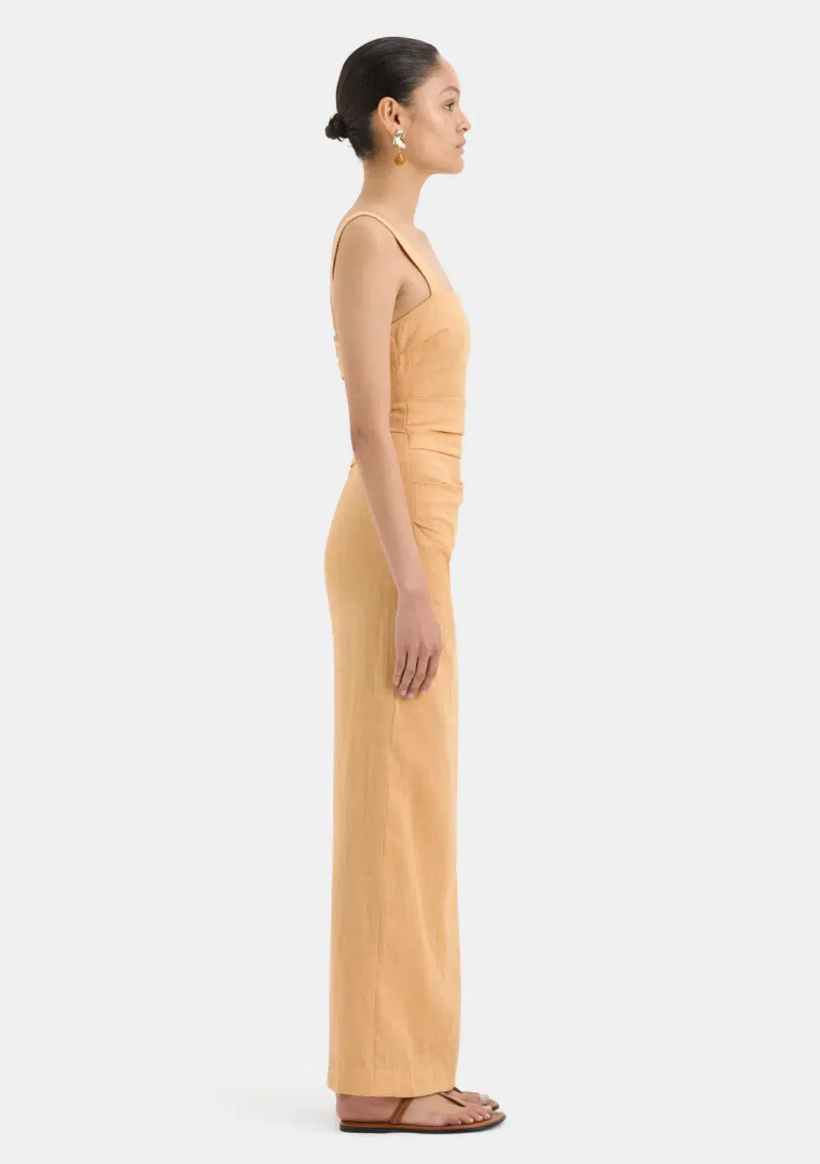 Sir The Label Antonia Beaded Midi Dress Light Tan Size 3 / AU 12 - Image 3