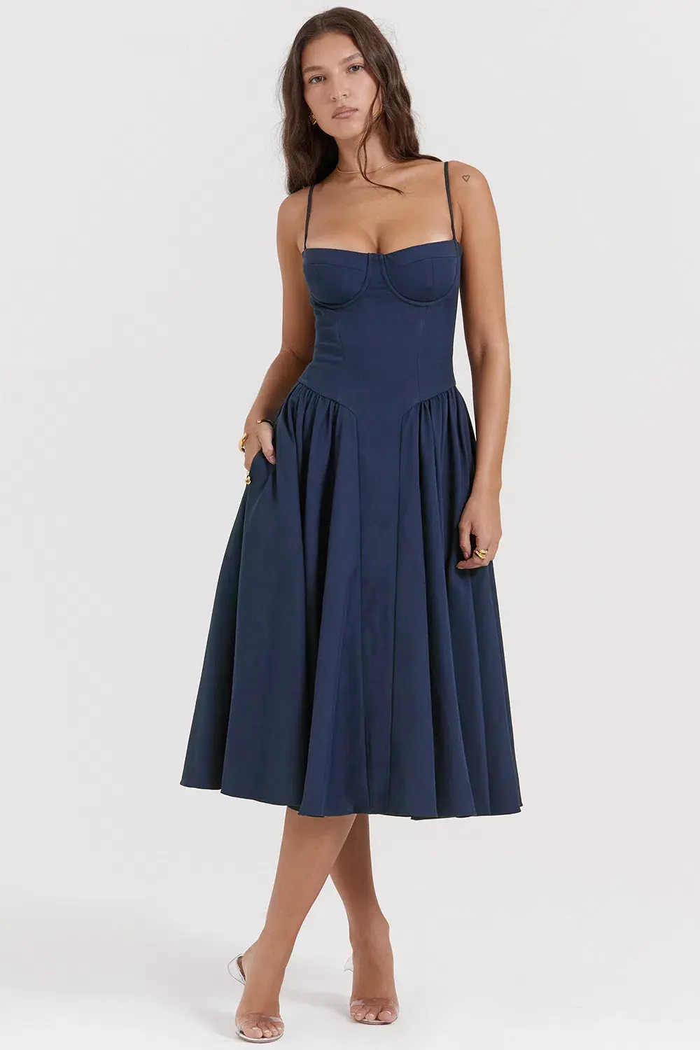 House of CB Samaria Corset Sundress Navy Size M / AU 10 - Image 1