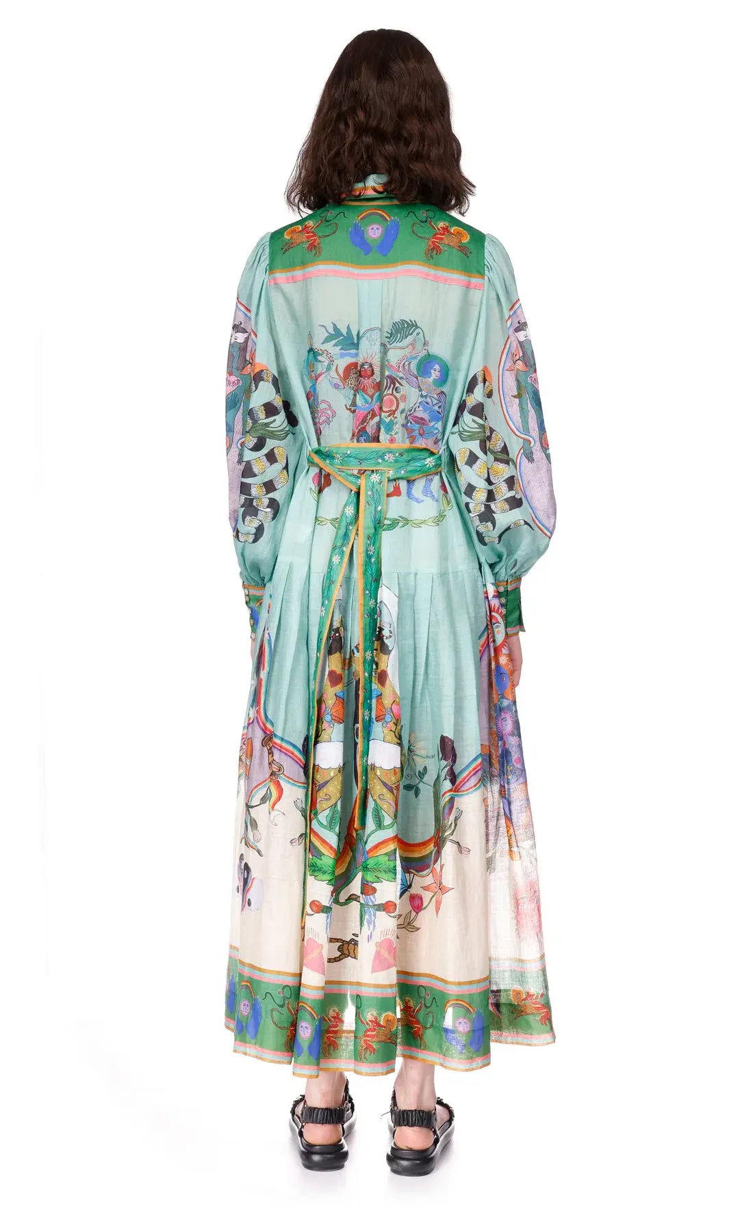 Alemais Evergreen Shirt Dress Multi Size 16 - Image 2