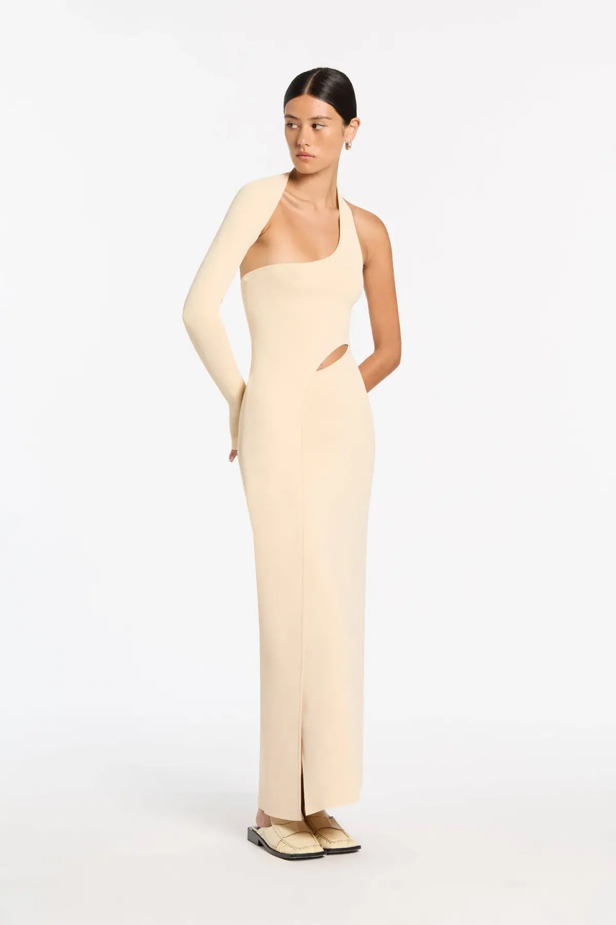 Sir the Label Manifesto Sleeve Midi Dress Yellow Size 10 - Image 1