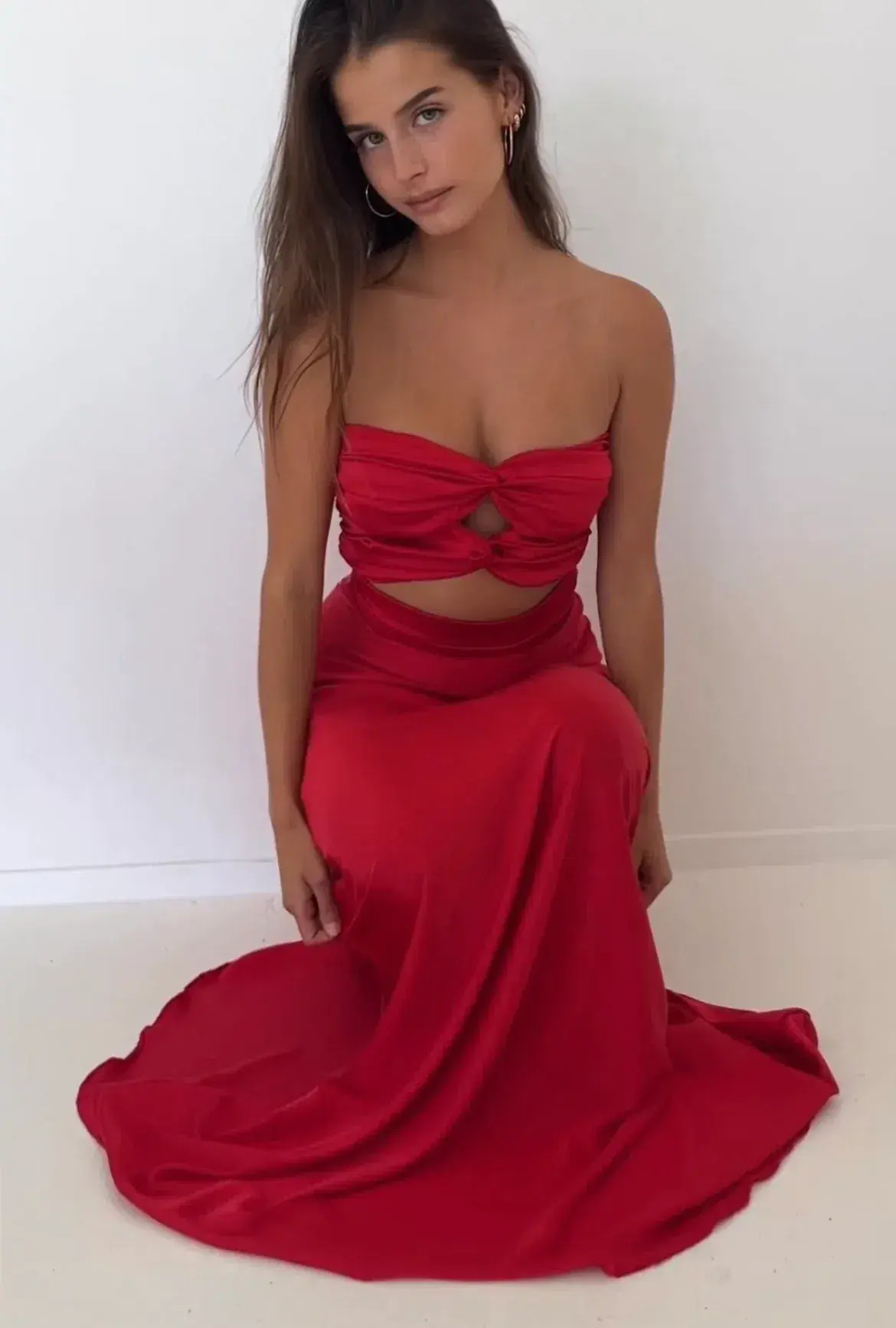 HNTR The Label Inka Gown in Red Wine Size 8 - Image 2