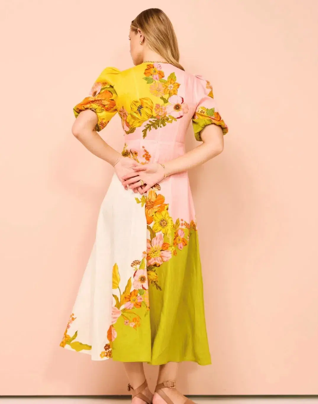 Alemais Silas Midi Dress in Multi Floral Size 12 - Image 3
