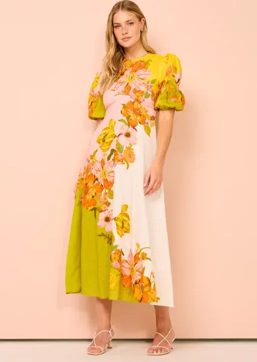 Alemais Silas Midi Dress Floral Size 14 - Image 2