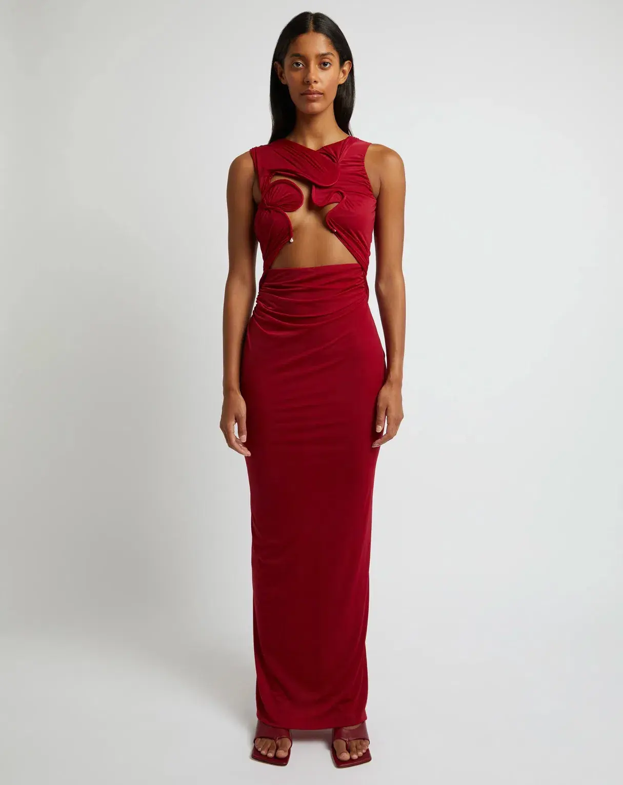 Christopher Esber Venus Cut Out Tank Maxi Dress Cherry Size 6 - Image 1