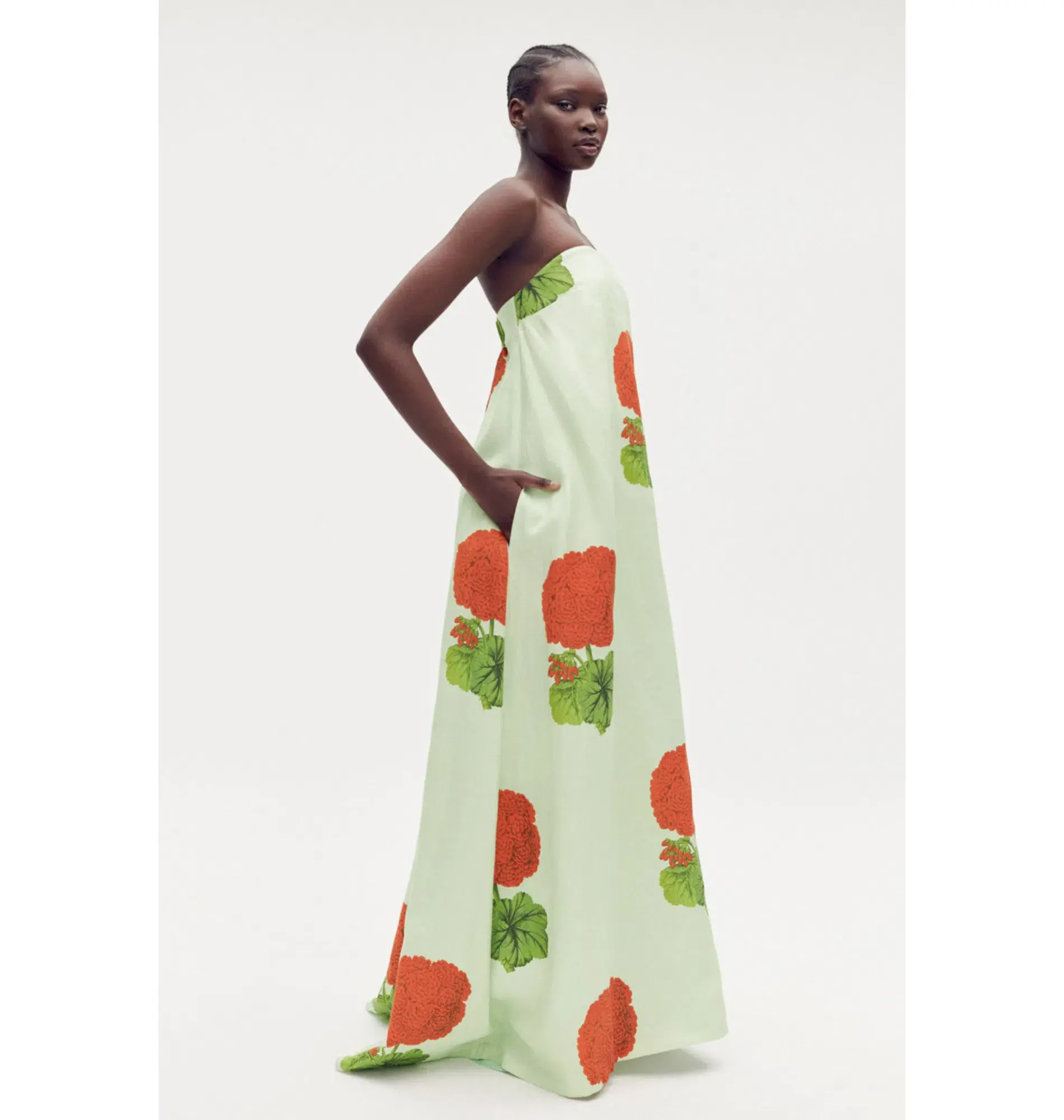 Oroton Posie Geranium Print Gown Sea Spray Size AU 12  - Image 2