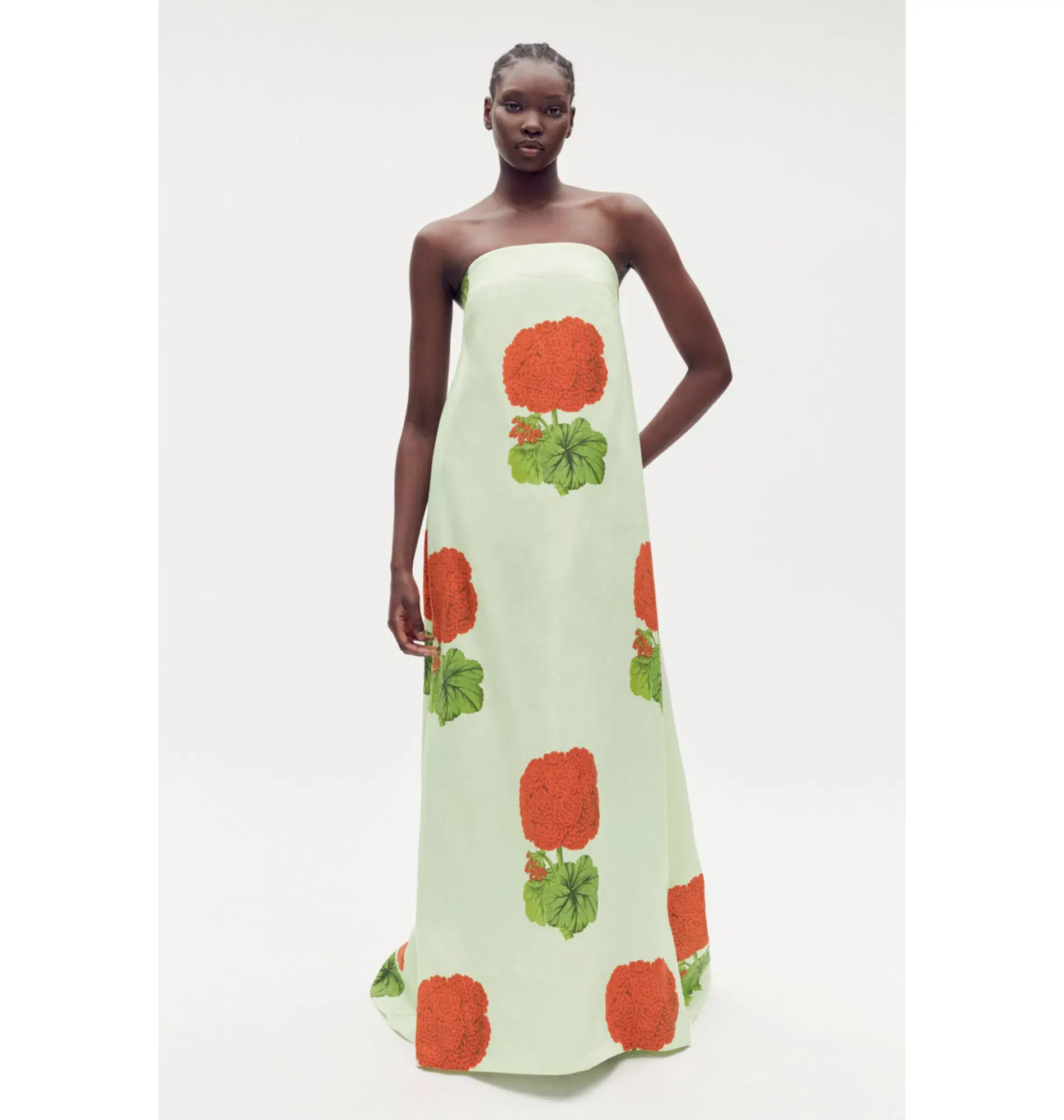 Oroton Posie Geranium Print Gown Sea Spray Size AU 12  - Image 1