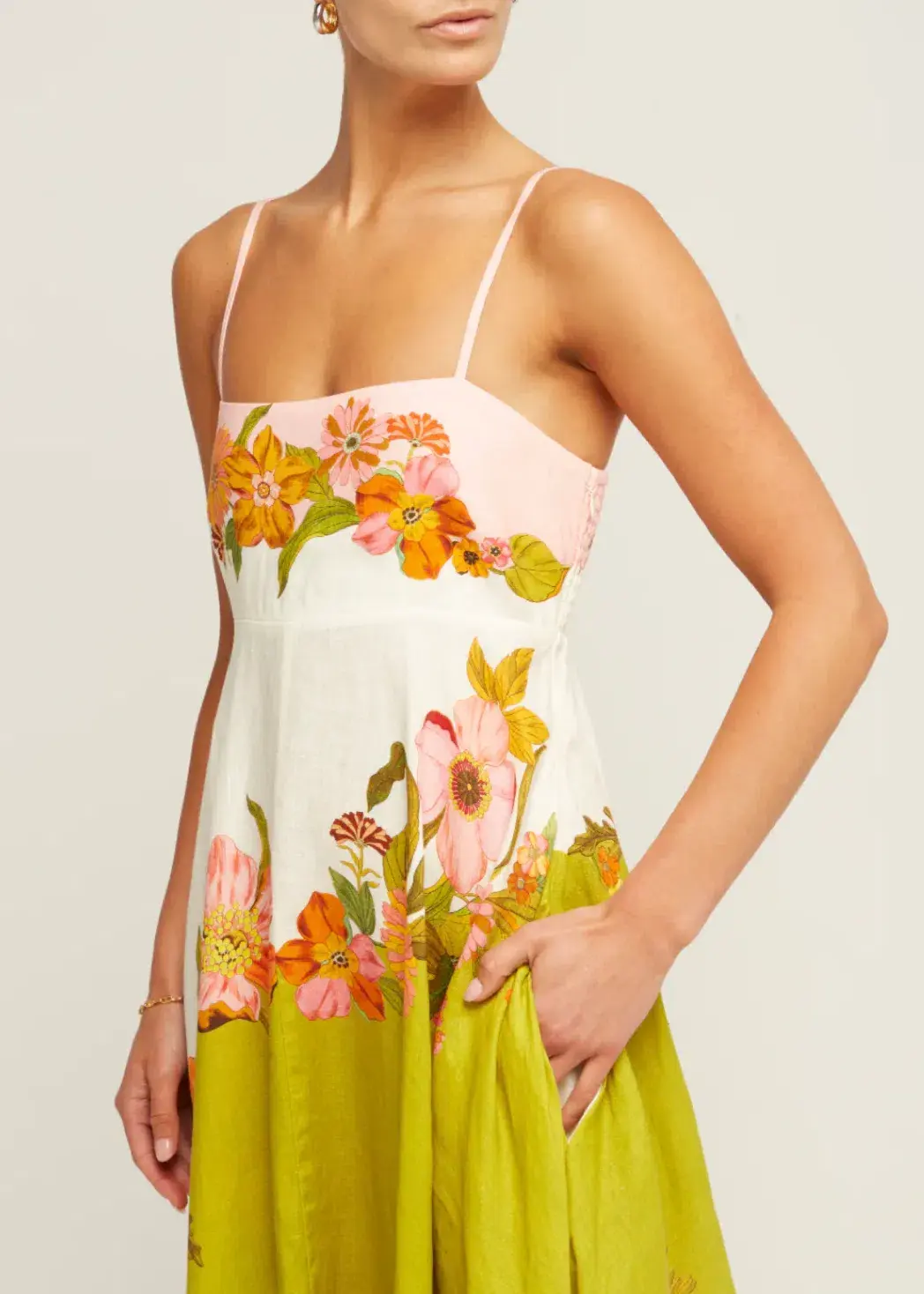 Alemais Silas Linen Sundress Floral Size 10 for rent on The Volte - main image