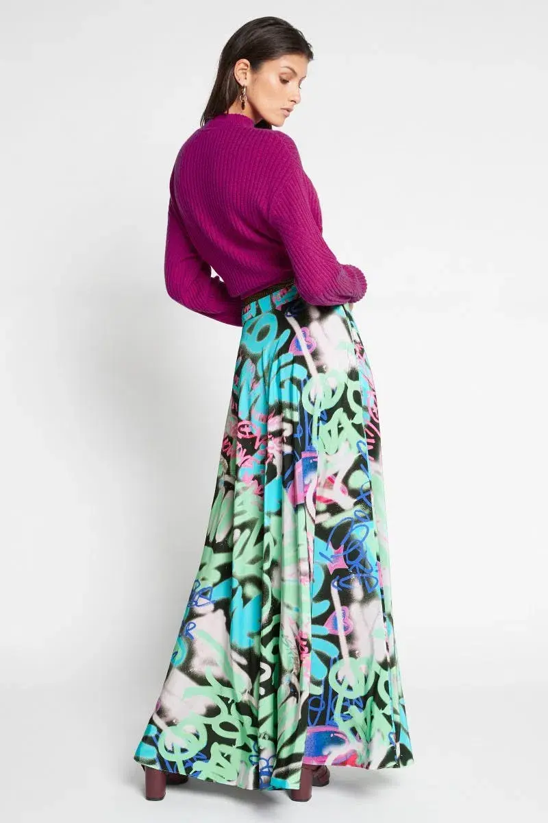 Sass and Bide Graffiti Speaks Maxi Skirt Multi Size 8 - Image 3