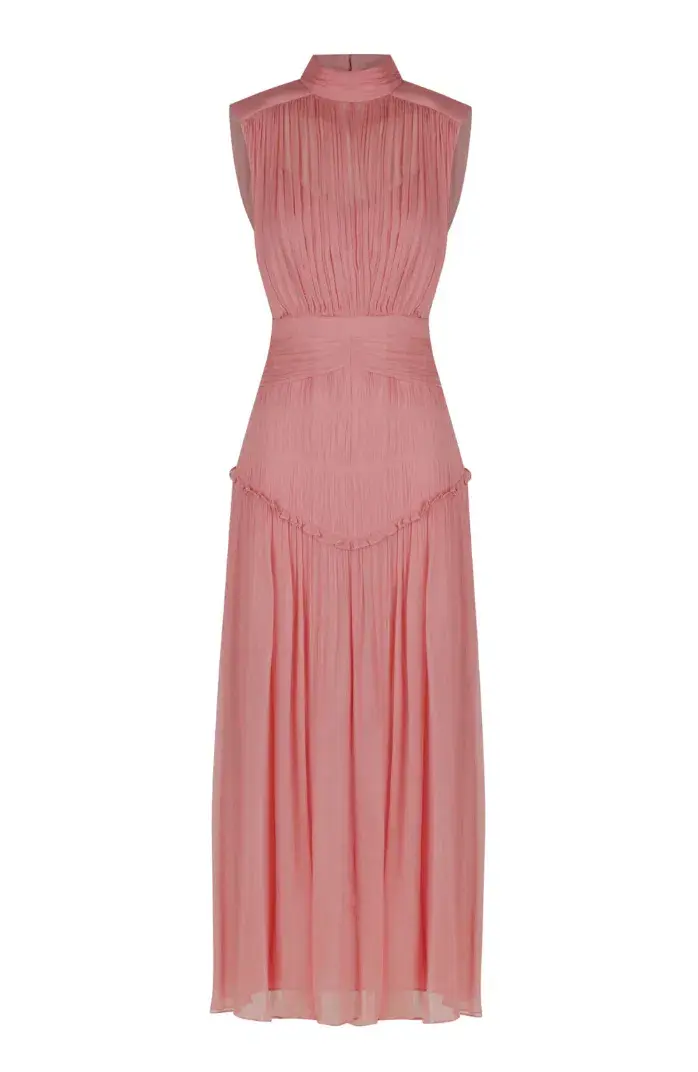 Shona Joy Lauren High Neck Midi Dress Blush Size 6 - Image 7