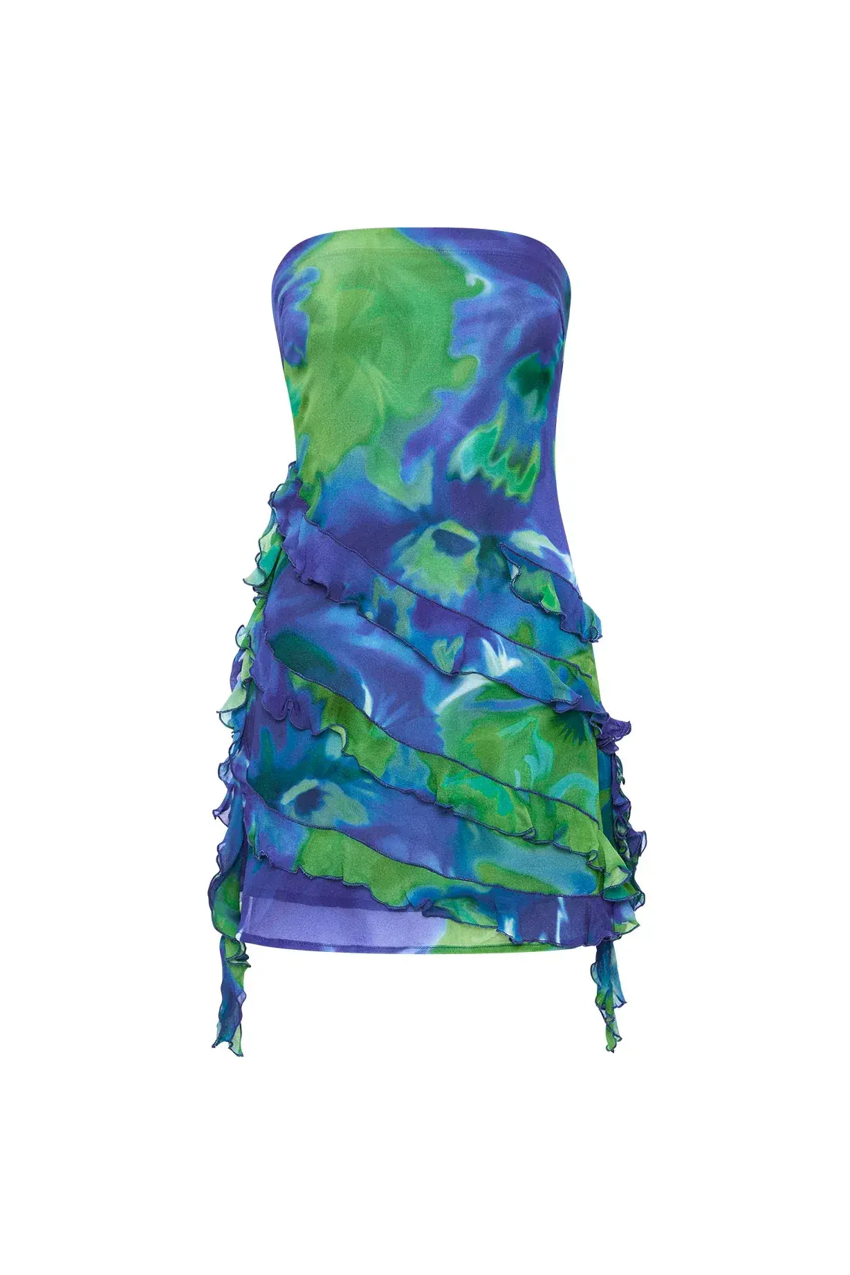 Isabelle Quinn Esme Ruffle Mini Dress Pacific Pansie Size 12 - Image 3