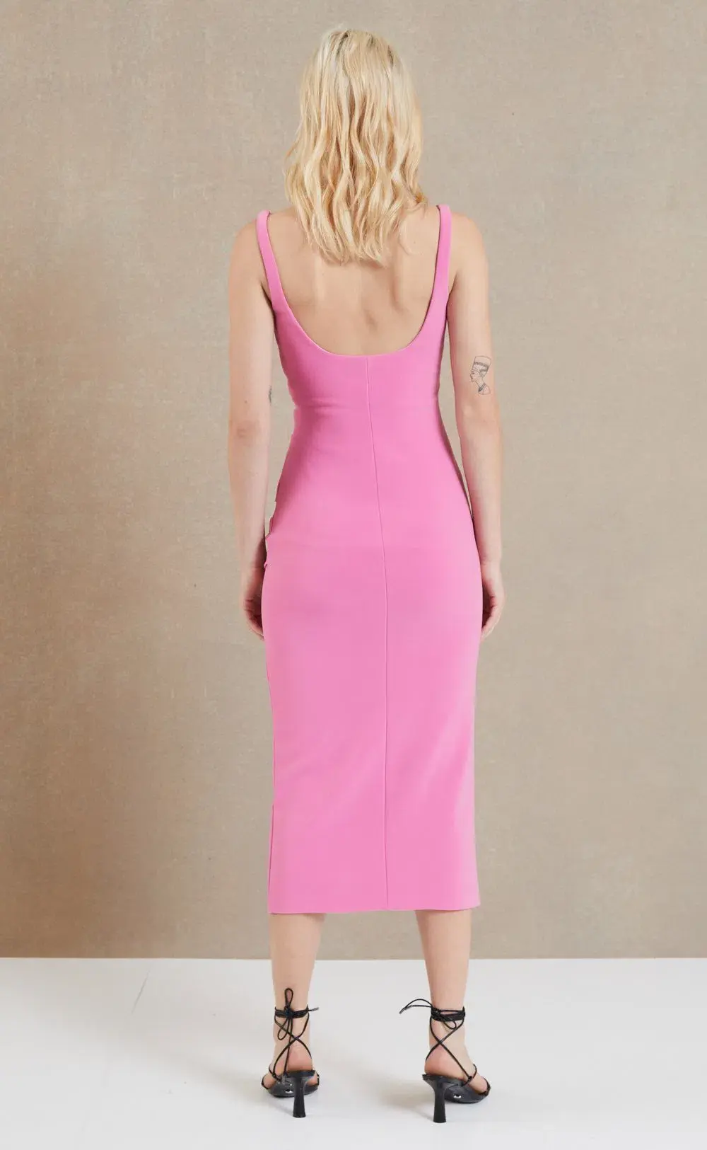 Bec & Bridge Karina Tuck Midi Dress Pink Size 8 for rent on The Volte - main image