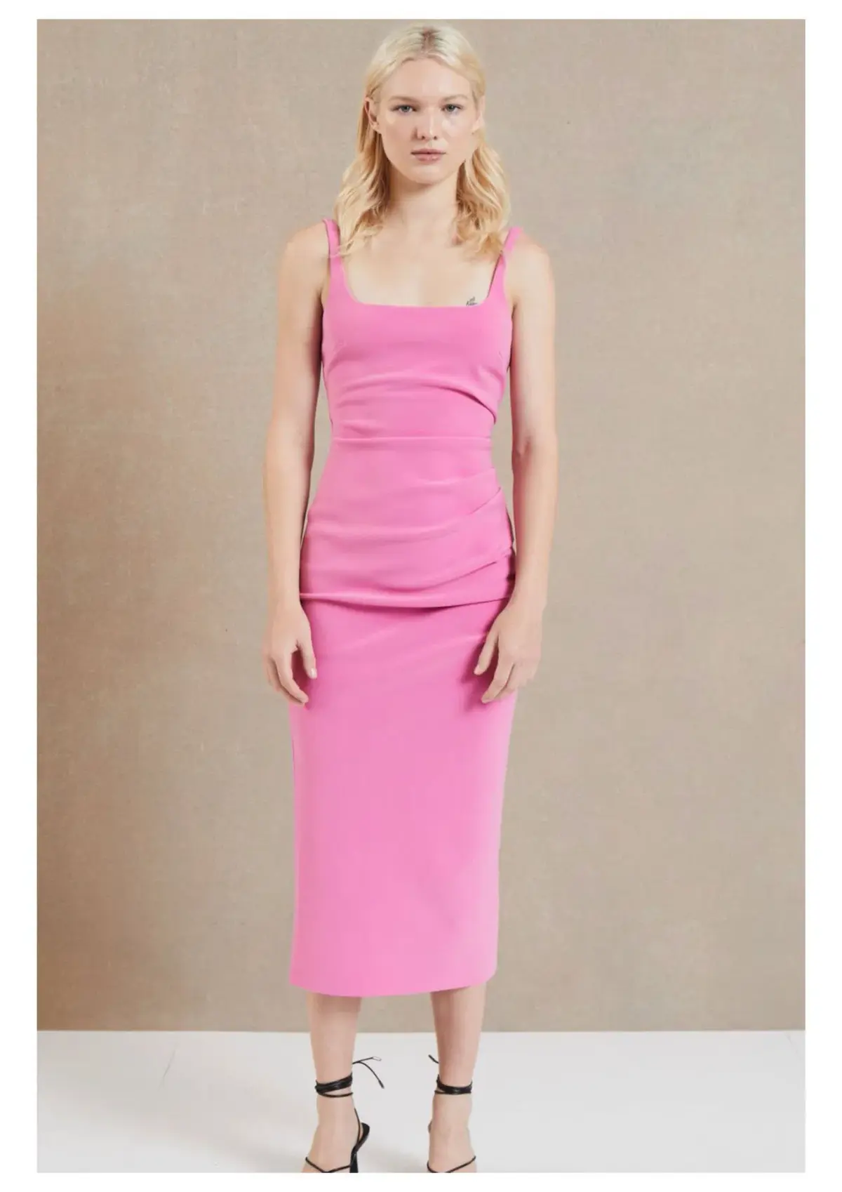 Bec & Bridge Karina Tuck Midi Dress Pink Size 8 - Image 3