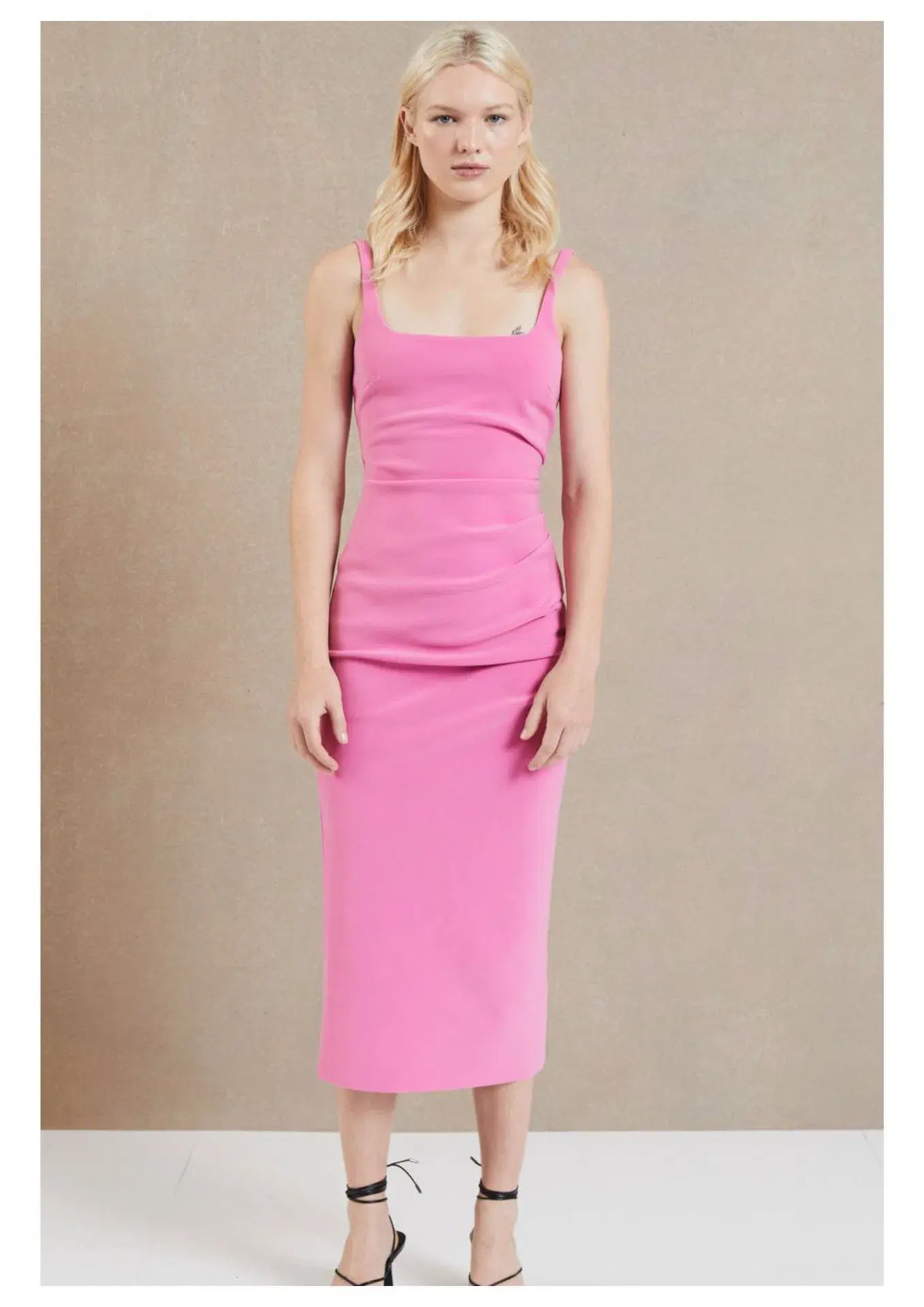 Bec & Bridge Karina Tuck Midi Dress Pink Size 8 - Image 3